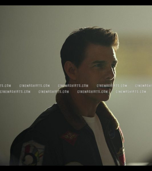 Pete "Maverick" Mitchell wearing the original G-1 Leather Flight Jacket (Replica) on Top Gun: Maverick