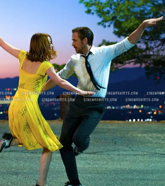 Mia Dolan wearing the original Yellow Halter Midi Dress on La La Land