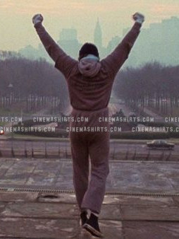 Rocky Balboa wearing the original Grey Training Sweatsuit on Rocky