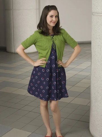 Annie Edison wearing the original Fit & Flare Knee-Length Dress on Community