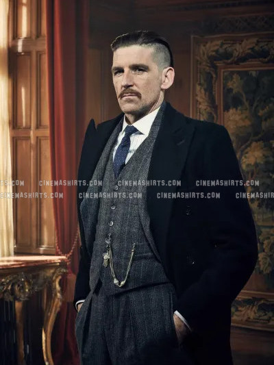 Arthur Shelby wearing the original Full-Back Herringbone Waistcoat on Peaky Blinders