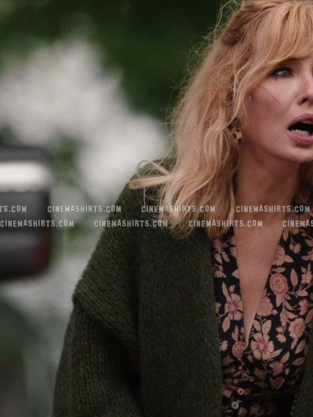 Beth Dutton wearing the original Chunky Knit Shawl Wrap Cardigan (Olive) on Yellowstone