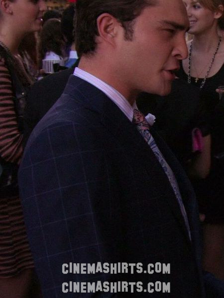 Chuck Bass wearing the original Three-Piece Windowpane Suit on Gossip Girl
