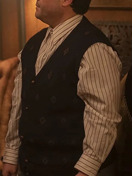 Guillermo de la Cruz wearing the original Cream Striped Shirt on What We Do in the Shadows