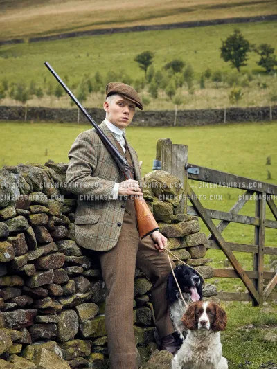 John Shelby wearing the original Brown Herringbone Waistcoat on Peaky Blinders