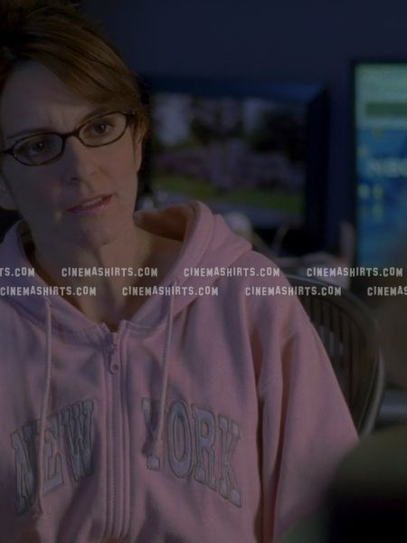 Liz Lemon wearing the original New York Zip Hoodie (Pink) on 30 Rock