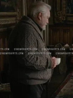 Logan Roy wearing the original Cashmere Cardigan on Succession