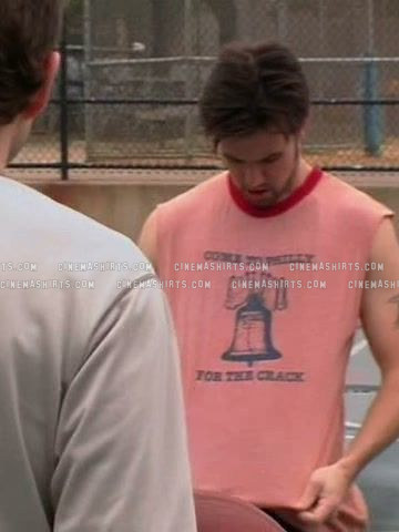 Mac McDonald wearing the original "Come to Philly for the Crack" Liberty Bell Tee on It's Always Sunny in Philadelphia