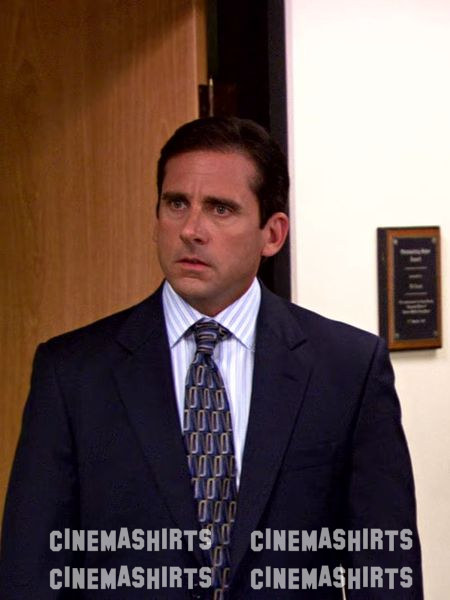 Michael Scott wearing the original Get the Look: Classic Navy Suit on The Office