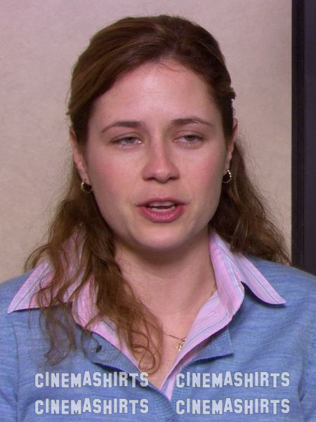 Pam Beesly wearing the original Reception Desk Cardigan on The Office