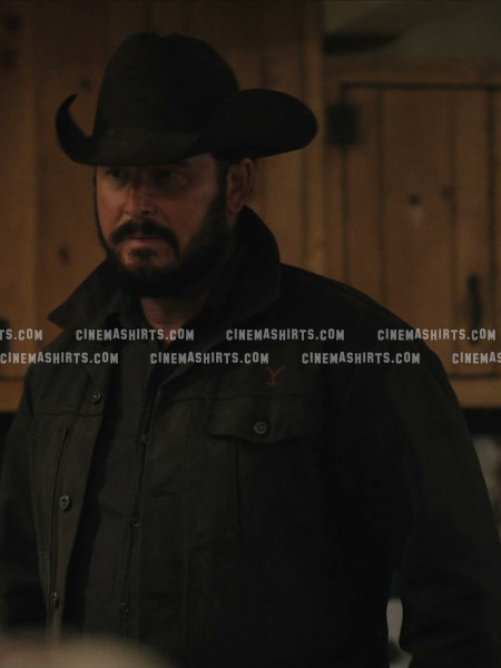 Rip Wheeler wearing the original Black Ranch Jacket (Replica) on Yellowstone