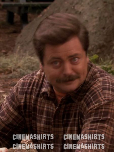 Ron Swanson wearing the original Heavyweight Buffalo Plaid Flannel on Parks and Recreation