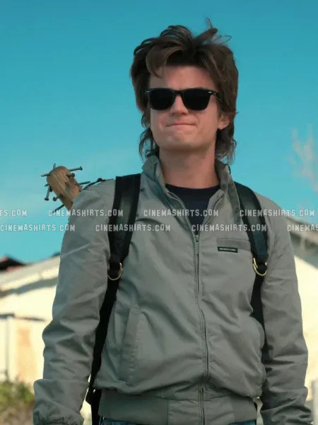Steve Harrington wearing the original Retro Members-Only Style Jacket on Stranger Things