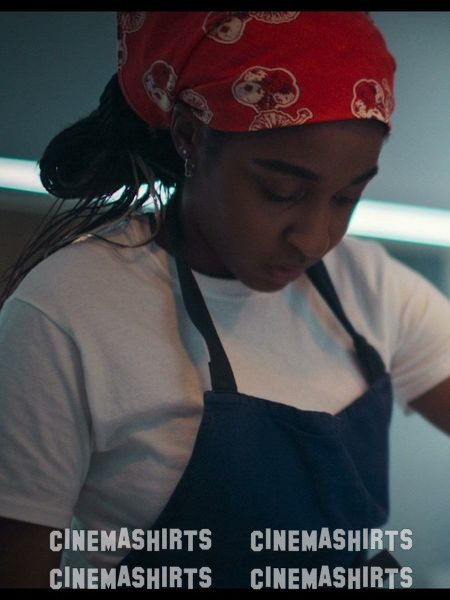 Sydney Adamu wearing the original Hedley & Bennett Jack Navy Denim Apron on The Bear