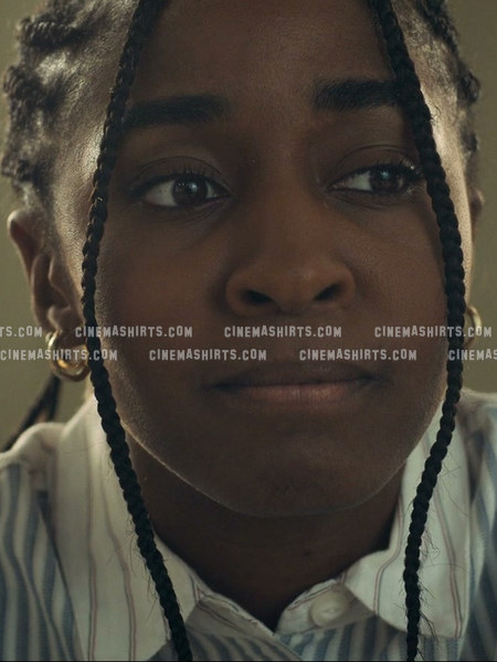 Sydney Adamu wearing the original rag & bone Maxine Cotton Shirt on The Bear