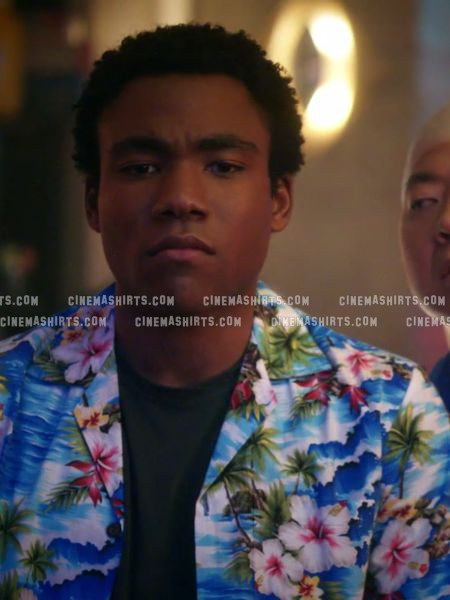 Troy Barnes wearing the original Blue Floral Hawaiian Shirt on Community
