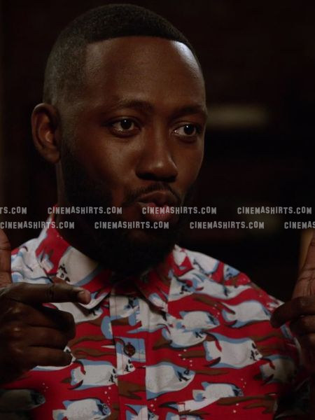 Winston Bishop wearing the original Red Fish-Print Camp Shirt on New Girl